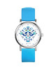 zegarki damskie Zegarek  mały - Ptaszki folkowe blue - silikonowy, niebieski