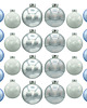 ozdoby choinkowe Bombki okrągłe: biało-niebieski duży zestaw