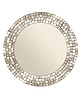 lustra stojące i wiszące Okrągłe srebrne lustro, srebrne lustro glamour, na ścianę, lustro mozaika
