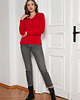swetry damskie  Włochaty sweterek - SWE147 czerwony