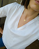 t-shirt damskie Biały T-shirt basic V-NECK COCO