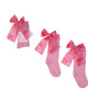rajstopy i skarpetki dla dziewczynki Candy Bow - Różowe z serduszkiem - dziewczęce podkolanówki