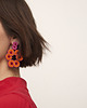 kolczyki soutache Pomarańczowo różowe kolczyki sutasz