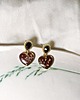 kolczyki z żywicy Piękne kolczyki Bordowe Serca