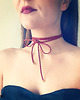chokery RED LEATHER-  choker