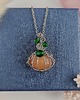 wisiory Naszyjnik Dynia Jadeit stal chirurgiczna wisiorek handmade wirewrapping