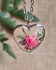 wisiory Srebrna zawieszka wisiorek kwiaty serce serduszko różowa