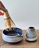 kubki Zestaw do Matcha Miska + Stojak - słone fale na rudej