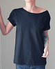 t-shirt damskie Czarny Oversize Bez Nadruku