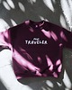 bluzy dla dziewczynki Bluza dziecięca MINI TRAVELER - bakłażanowa