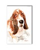 grafiki i ilustracje Basset hound akwarela ręcznie malowana