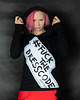 t-shirt damskie Bluzka fcuk z długim rękawem czarn biała