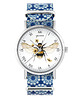 zegarki damskie Zegarek - Bee natural - niebieski, kwiaty