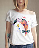 t-shirt damskie Flaming z fajką szary Oversize