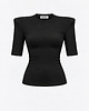 bluzki z długim rękawem damskie T-shirt CLOSE Crew Neck Black 