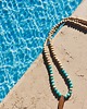 korale Naszyjnik "Safaga" - jasne drewno i błękitny jadeit  deseczka surf