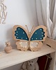 lampy do pokoju dziecka Drewniana Lampka Motyl Niebieski