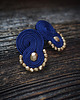 kolczyki soutache Złoto i granat- eleganckie kolczyki soutache