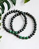 bransoletki z kamieni naturalnych KOMPLET dla PARY : malachit - kamień miłości - onyks matowy