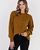 swetry damskie  Sweter w sportowym stylu - SWE322 miodowy MKM