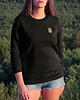 bluza bez kaptura damska Bluza damska bez kaptura crewneck z naszywką AHOJ PRZYGODO czarna
