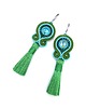 kolczyki soutache Kolczyki sutasz turkusowo zielone z chwostem Nella