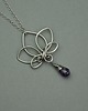 wisiory Wisiorek kwiat lotosu ametyst wire wrapping