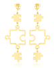 kolczyki pozłacane Kolczyki złote puzzle wiszące