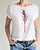 t-shirt damskie Trawa tusze Oversize Biały
