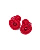 kolczyki soutache Kolczyki sutasz czerwone sztyfty Largo z perłą Preciosa małe lekkie