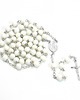 komunia - pozostałe Ręcznie robiony różaniec komunijny, biały AGAT 6mm, SREBRO 925