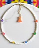 chokery Choker : muszla biała i kolorowy jadeit  : summer collection