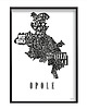 plakaty Mapa - OPOLE plakat czarno biały