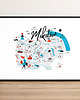 plakaty Warszawa Mokotów  Mapa plakat 70x50 cm