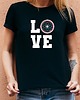 t-shirt damskie Koszulka damska czarna z nadrukiem Love bike