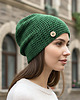 czapki damskie Czapka całoroczna przejściowa cienka bawełna s/m unisex soczysta zieleń