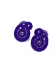 kolczyki soutache Mila kolczyki sutasz sztyfty małe fioletowe z kulkami ametystu