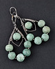 kolczyki wire wrapping Zielony opal - kolczyki lub klipsy