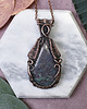 wisiory Miedziany wisiorek wire wrapping z edulitem #460