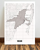 plakaty Miami mapa plakat  50x70 cm / A3 / A4
