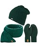 czapki damskie Zielony komplet  damski czapka szalik rękawiczki ciepły zestaw zimowy