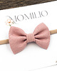 ozdoby do włosów dla dzieci Opaska do włosów kokardka z lnu różowa Linen Bow Dusty Pink