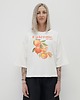 t-shirt damskie Bawełniana bluzka z pomarańczami o luźnym kroju z rękawem 3/4