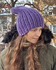 czapki damskie Czapka z merynosa 100%  neonowy fiolet