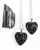 wisiory Czarny turmalin serce naszyjnik