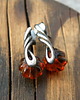 kolczyki wire wrapping brązowe kwiatki  - sztyfty