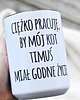 kubki Ciężko pracuje by mój kot, kubek z imieniem