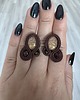 kolczyki soutache Kolczyki sutasz czekoladowy brąz z ornamentem na sztyft