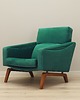 fotele Fotel zielony, duński design, lata 70, produkcja: Dania