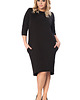 sukienki midi damskie Sukienka tuba z kieszeniami, Halina, PLUS SIZE